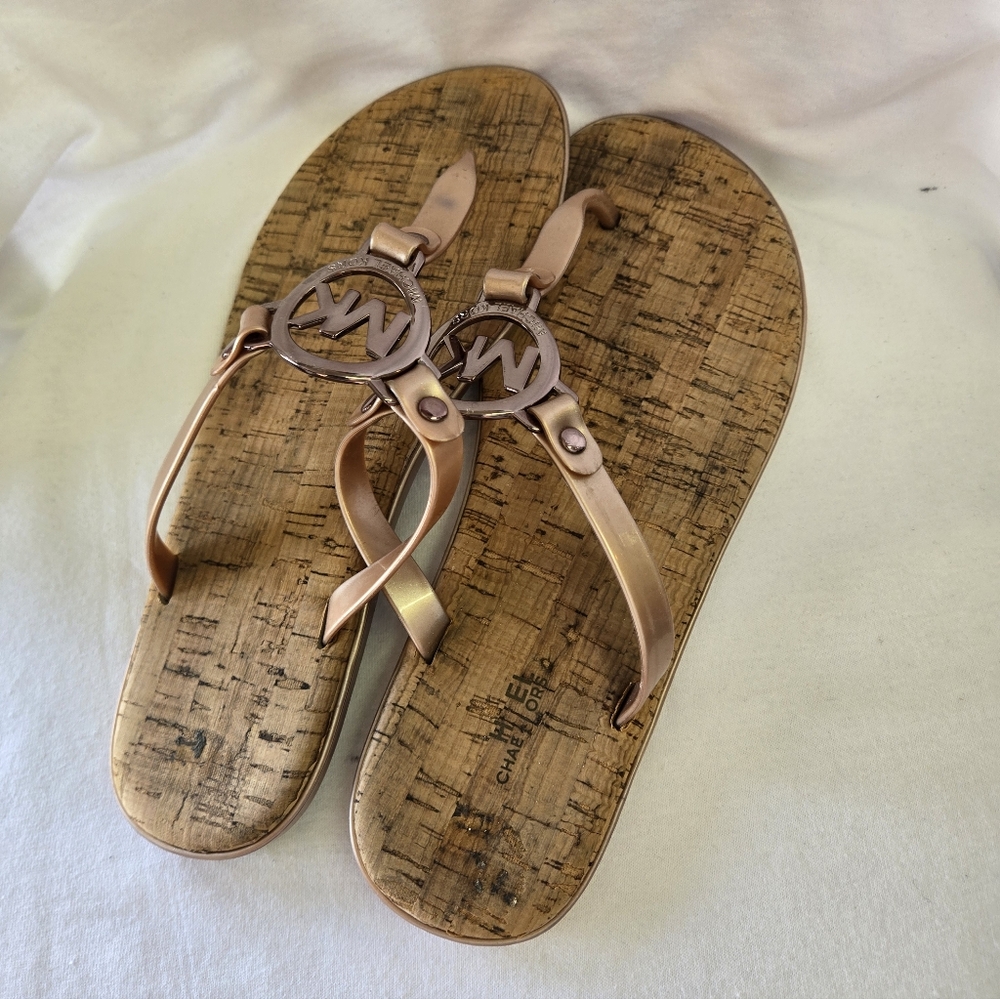 women's Michael Kors Copper jelly thong flip-flop sandals Size 8 - Picture 5 of 11